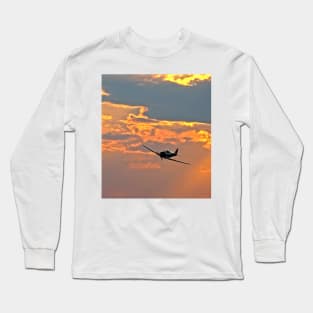 Japanese Zero Fighter Plane at Sunset Long Sleeve T-Shirt